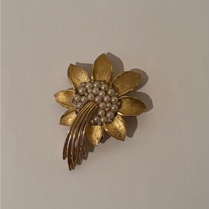 Gold Flower Brooch